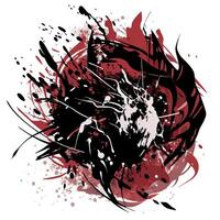 Abstract red and black splatter background vector