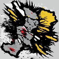 A grunge map with red and yellow splatter vector
