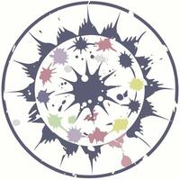 A circular design with many paint splatters vector