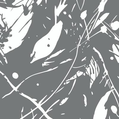 A gray and white abstract painting