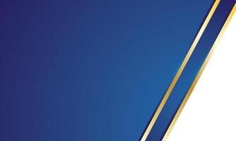 Blue gradient abstract background with gold lines vector