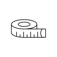 Measure tape line icon. Simple outline style. Meter, length, metric, size concept for app and web. illustration isolated on white background. vector
