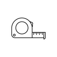 Measure tape line icon. Simple outline style. Meter, length, metric, size concept for app and web. illustration isolated on white background. vector
