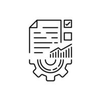 thin line methodology execute like efficacy icon. outline trend easy tech benchmark logotype graphic design web element. concept of financial or industrial startup and productivity strategy analytics vector