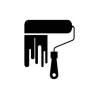 Roller with drops of paint icon. on isolated white background. vector