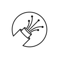 fiber optic icon with simple design vector