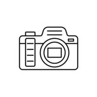 Camera outline icon on white background. Editable stroke. illustration. vector