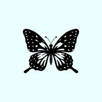 a design with silhouette art, a picture of a black butterfly vector