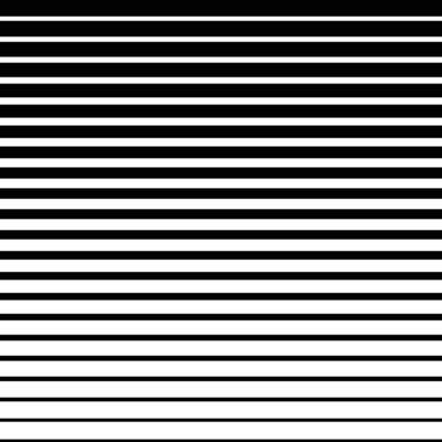 Horizontal line half tone pattern. From thick line to thin. Parallel stripe. Black streak on white background. Gradation raster stripes