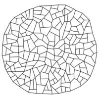 Craquelure on ceramic round plates, linear pattern. Stylish texture with lines randomly. Grunge circular texture, consisting of fine cracks on the glazed surface vector