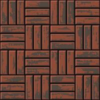 Red seamless pattern of paved floor. Garden mosaic texture in top view. Slab pavement. Coating with grunge textured paving tiles of square shape. Old stone brick surface vector