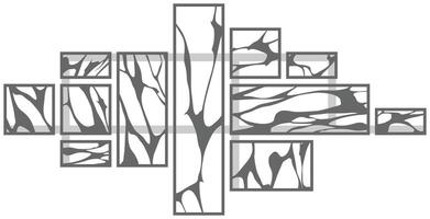 A set of wall frames, paintings in the interior. Abstract decorative picture in loft style. Marble lines in isolated on white background vector