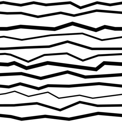 Seamless zigzag line pattern. Black horizontal zig zag lines. Polygonal line striped and distortion monochrome texture. Waves of different thickness. Background
