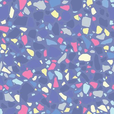 Terrazzo seamless pattern. Surface texture of decorative granite tiles. Bright color, fluorescent pebbles. Marble mosaic floor