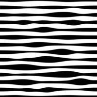Wavy stripes seamless pattern. Retro wavy texture. Geometric lines monochrome design. Seamless back and white striped background. Optical art, dynamic texture vector