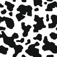 Cow skin texture, black and white spot repeated seamless pattern. Animal print dalmatian dog stains vector