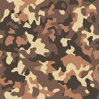 Brown beige camouflage seamless pattern. Modern military camo texture. Desert masking color vector
