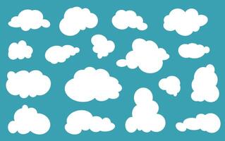 Clouds icon. Cloud symbol or logo, different clouds set vector