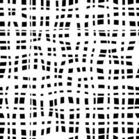 Monochrome overlay texture of rough canvas fiber. Burlap seamless checkered pattern. Black and white dot lattice fabric. Textile grid, braided thread background. Cloth linen sack backdrop vector