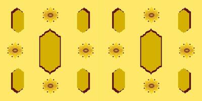 Diwali Element Seamless Pattern in Yellow Theme. vector