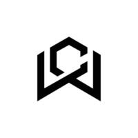 Letter Cw or Wc new unique shape modern typography logo idea vector
