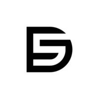 letter Sd or Ds line art negative space modern new unique logo vector