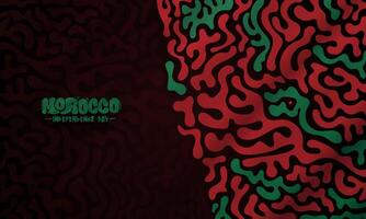 Morocco independence day background design with red and green ethnic pattern design. Morocco national day background template vector