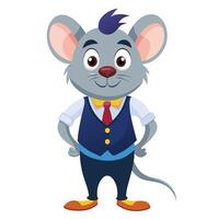Mouse in a suit and tie illustration vector