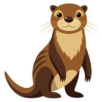 An otter is standing on its hind legs vector