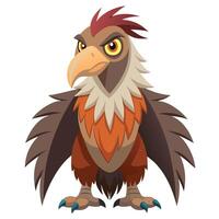 A cartoon bird with a long beak and large wings vector