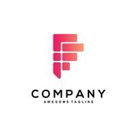 Gradient F logo with depth and modernity vector