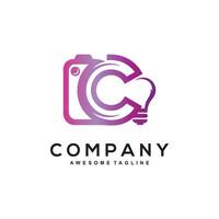 C Camera with Bulb Design vector