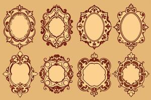 Set of vintage ornate frames vector
