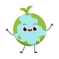 Earth character design. planet . Earth day mascot. vector