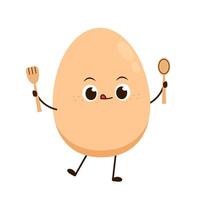 Egg character design. egg on white background. vector