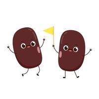 Kidney bean character. Kidney bean on white background. vector