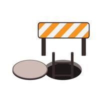 Careful sign . pit . free space for text. copy space. blank. vector