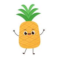 Pineapple character design. Pineapple on white background. vector