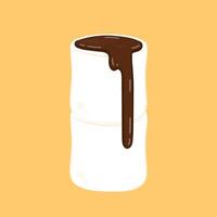 Marshmallow character design. Marshmallow and Chocolate . Chocolate on white Marshmallow. vector
