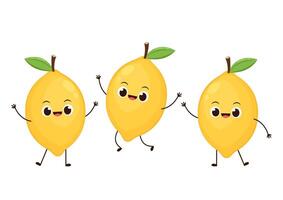 Lemon . Lemon character design. Lemon on white background. vector