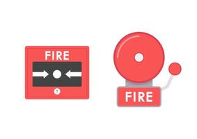 Red manual call point for fire alarm . Red manual call point isolated on white background. vector