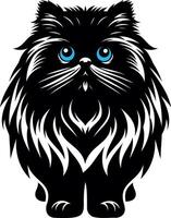 A Persian cat standing on the floor silhouette and graceful design vector