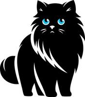 The angry Persian cat silhouettes and icons, highlight their graceful design and unique aesthetic. vector