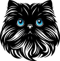 The elegance and simplicity of the Persian cat face silhouette vector