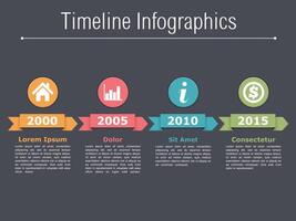 Timeline infographics with arrows icons and text vector