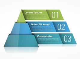 Pyramid chart with three elements vector
