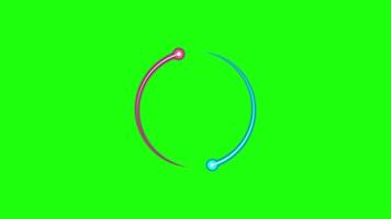 Technology loading circle animation. Modern neon rotating progress bar animation. Glowing neon light circle loading. Neon light video