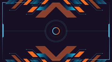 Cyber Future Style Background with Polygon Symmetry Style with Orange and Blue Gradient Color vector