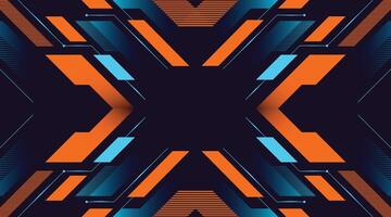 Cyber Future Style Background with Polygon Symmetry Style with Orange and Blue Gradient Color vector