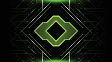 Cyber Future Style Background with Polygon Symmetry Style with neon Green Gradient Color vector